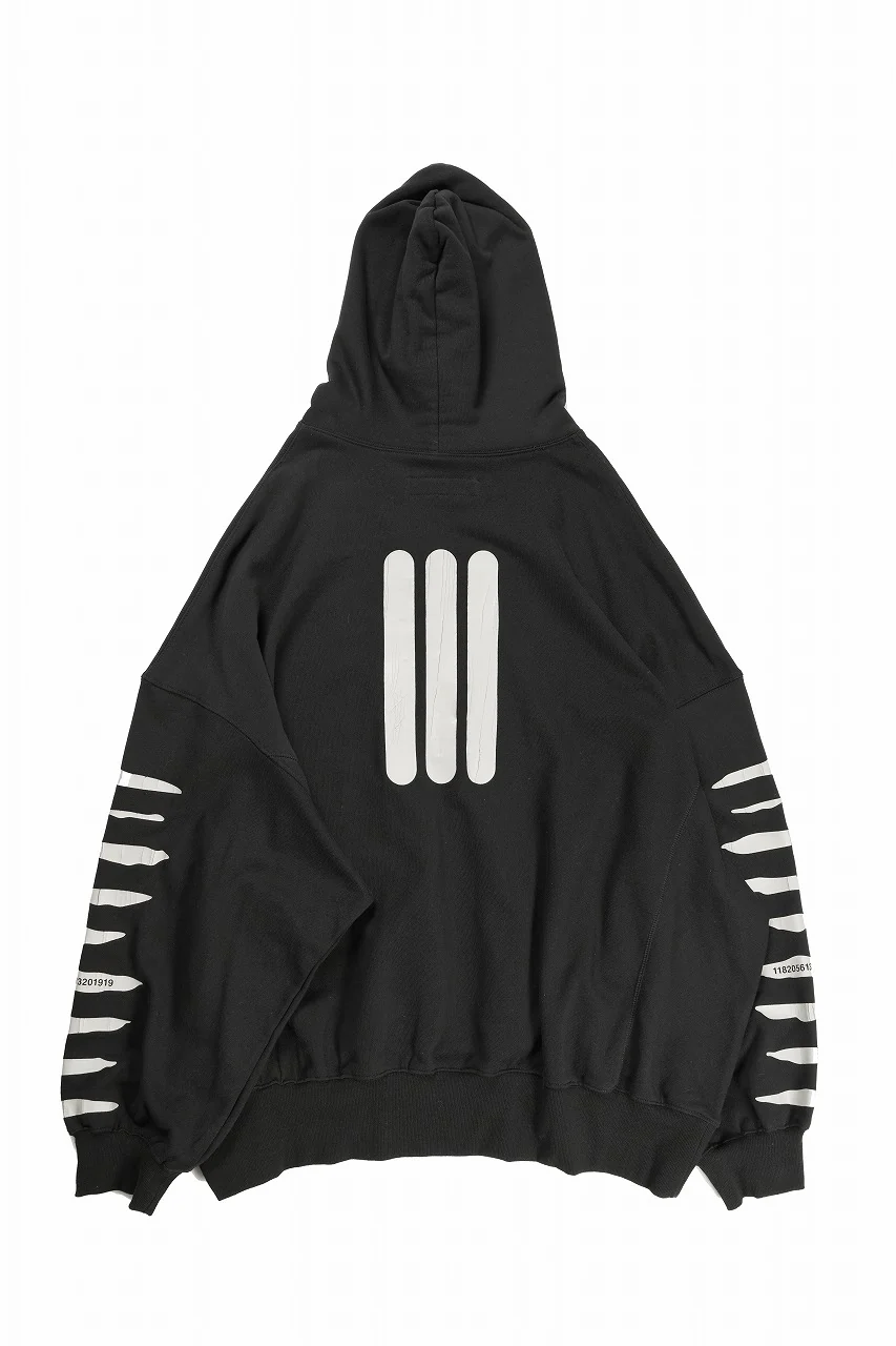 A.F ARTEFACT JUMBO SWEAT HOODIE / PRINT TYPE-B (BLACK) - Image 4