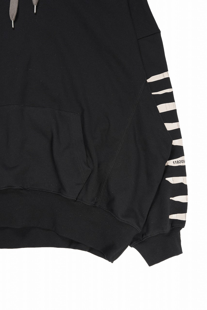 A.F ARTEFACT JUMBO SWEAT HOODIE / PRINT TYPE-B (BLACK) - Image 7