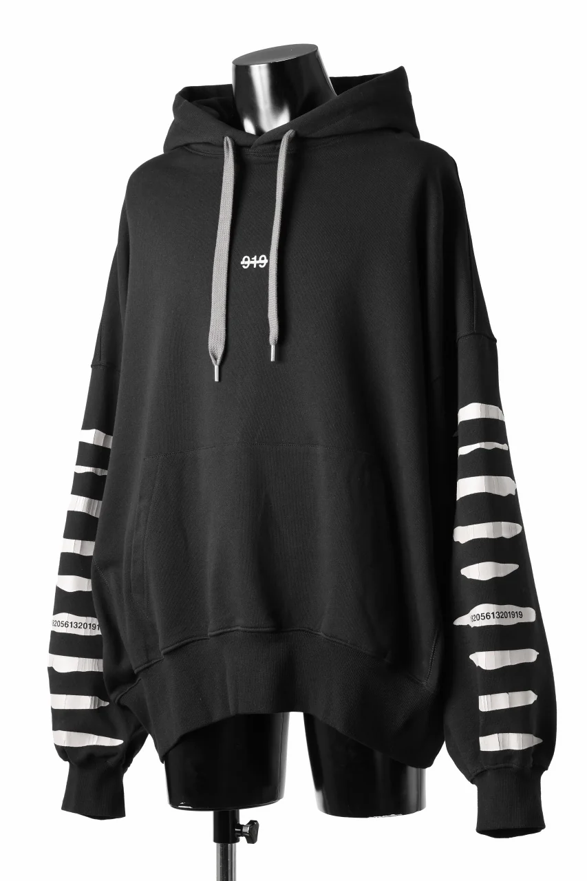 A.F ARTEFACT JUMBO SWEAT HOODIE / PRINT TYPE-B (BLACK) - Image 2