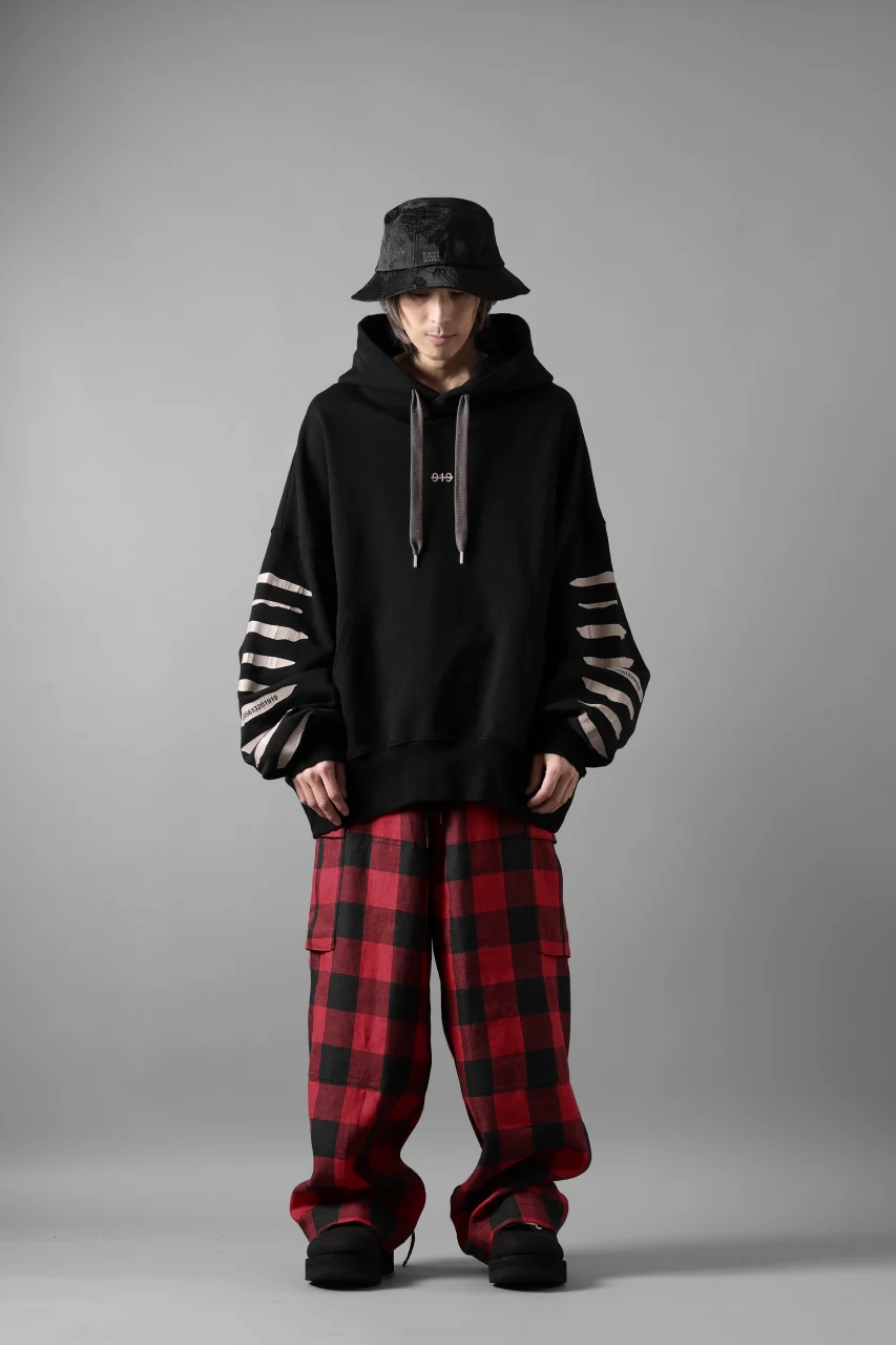 A.F ARTEFACT JUMBO SWEAT HOODIE / PRINT TYPE-B (BLACK) - Image 20