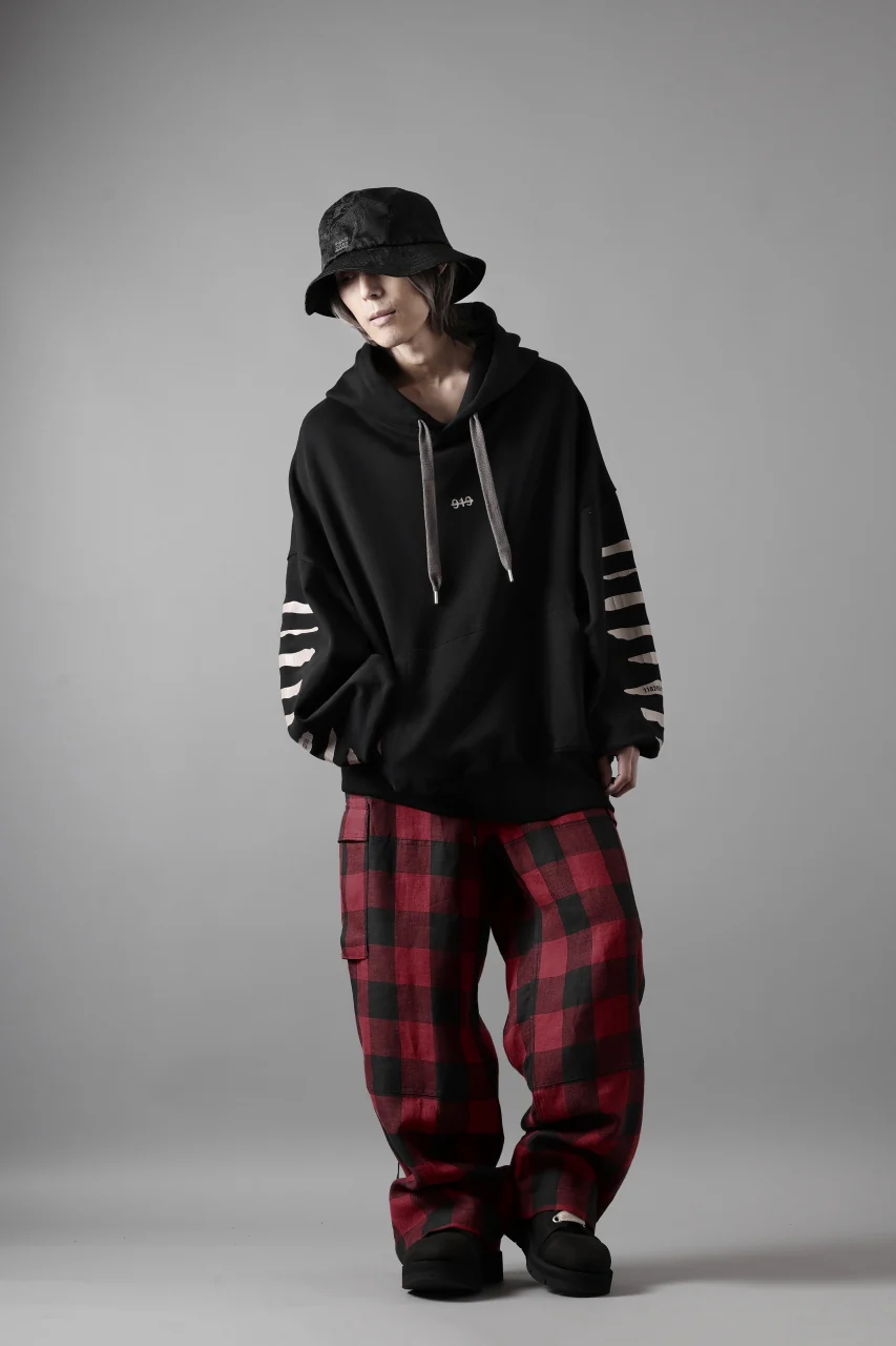 A.F ARTEFACT JUMBO SWEAT HOODIE / PRINT TYPE-B (BLACK) - Image 26