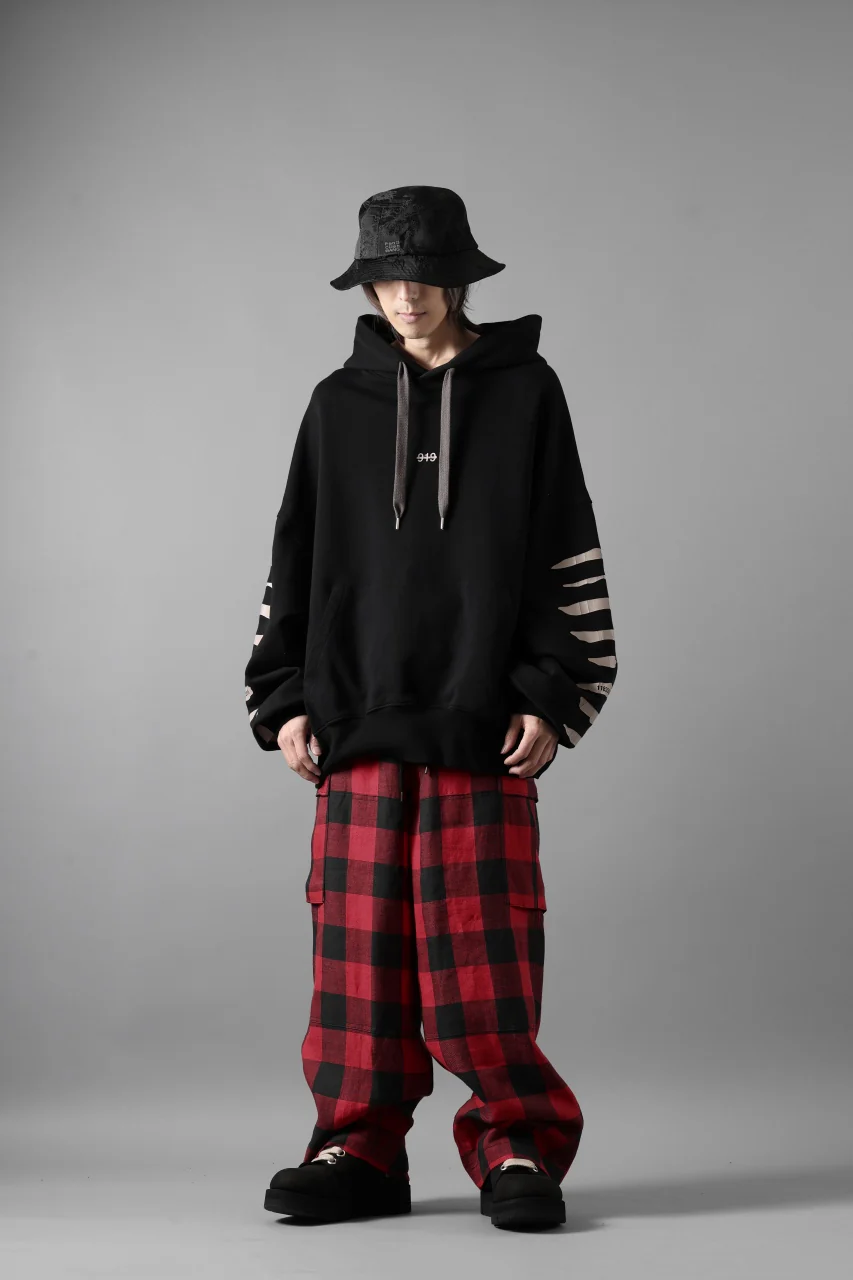 A.F ARTEFACT JUMBO SWEAT HOODIE / PRINT TYPE-B (BLACK) - Image 27