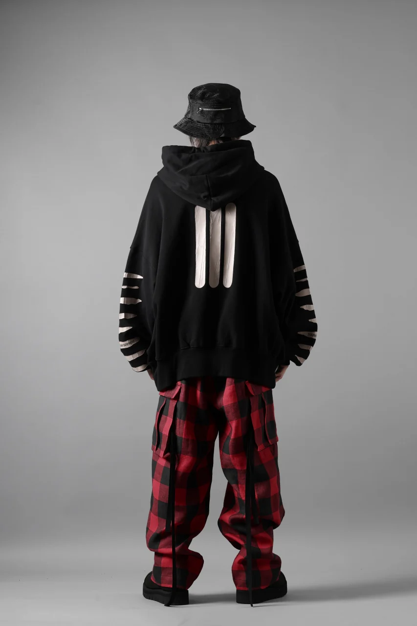 A.F ARTEFACT JUMBO SWEAT HOODIE / PRINT TYPE-B (BLACK) - Image 28