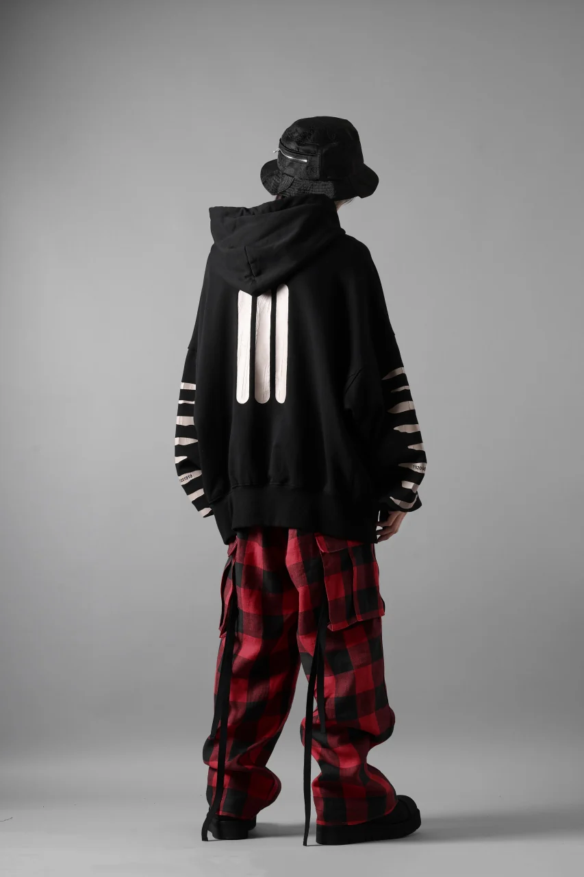 A.F ARTEFACT JUMBO SWEAT HOODIE / PRINT TYPE-B (BLACK) - Image 29