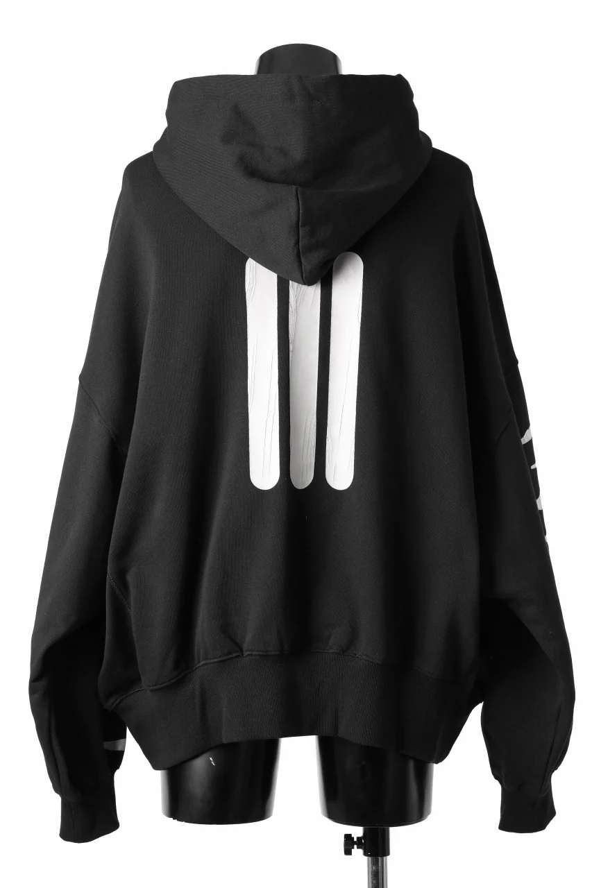 A.F ARTEFACT JUMBO SWEAT HOODIE / PRINT TYPE-B (BLACK) - Image 3