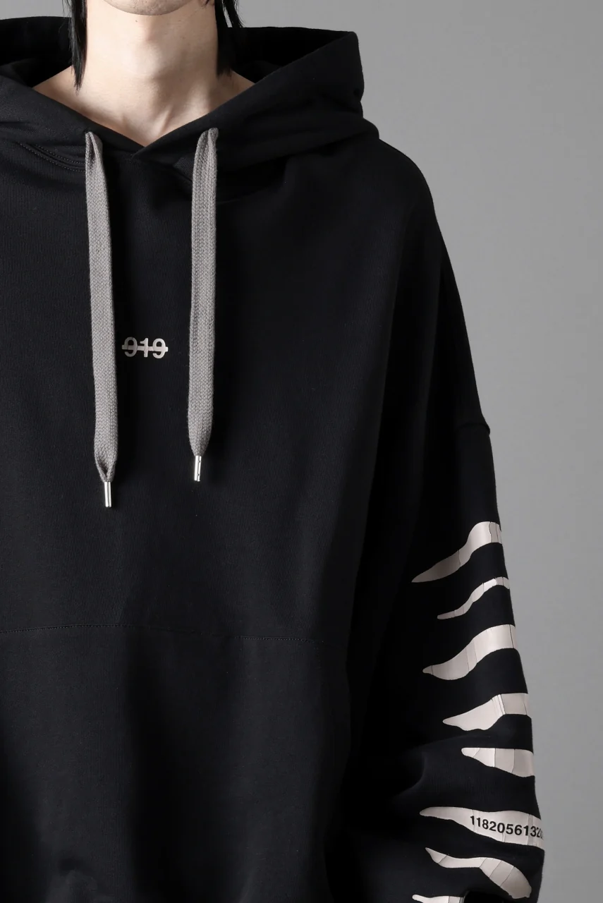 A.F ARTEFACT JUMBO SWEAT HOODIE / PRINT TYPE-B (BLACK) - Image 30