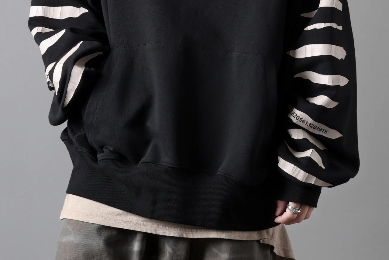 A.F ARTEFACT JUMBO SWEAT HOODIE / PRINT TYPE-B (BLACK) - Image 35