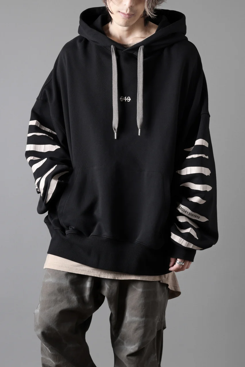 A.F ARTEFACT JUMBO SWEAT HOODIE / PRINT TYPE-B (BLACK) - Image 5