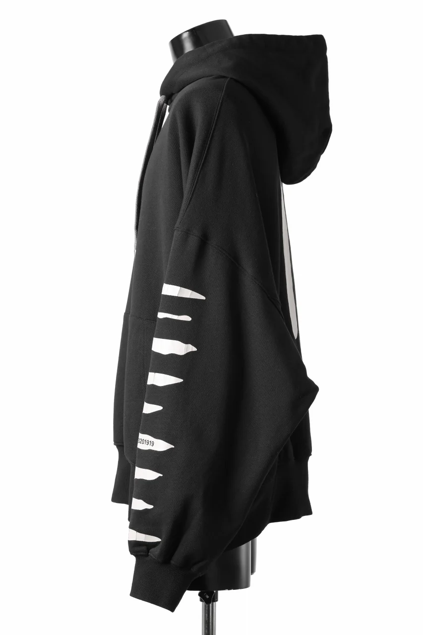 A.F ARTEFACT JUMBO SWEAT HOODIE / PRINT TYPE-B (BLACK) - Image 9