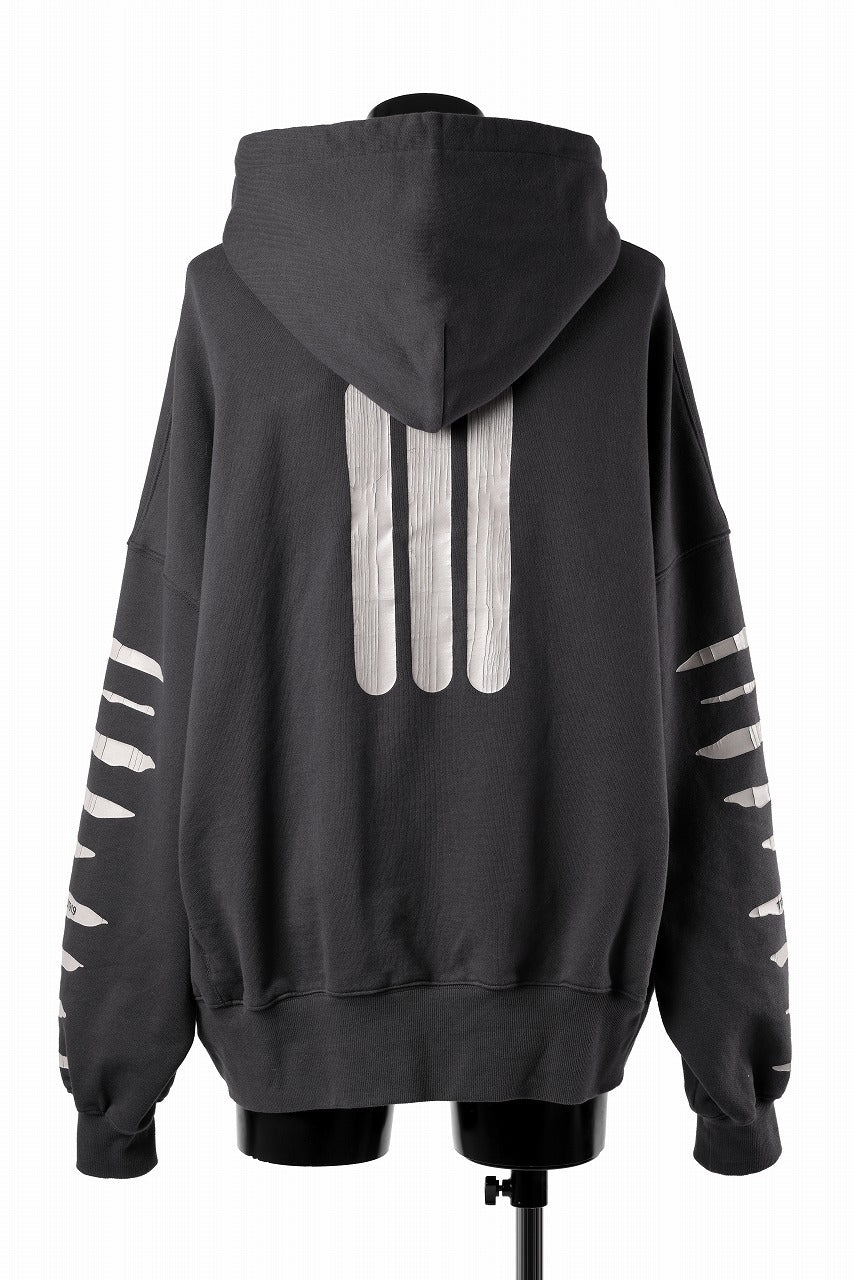 A.F ARTEFACT JUMBO SWEAT HOODIE / PRINT TYPE-B (DARK GREY) - Image 4