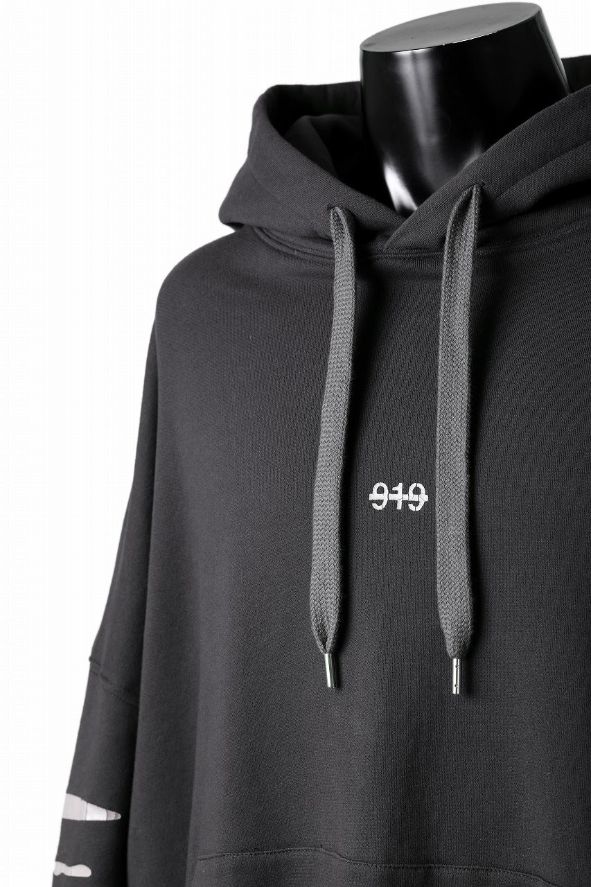 A.F ARTEFACT JUMBO SWEAT HOODIE / PRINT TYPE-B (DARK GREY) - Image 9