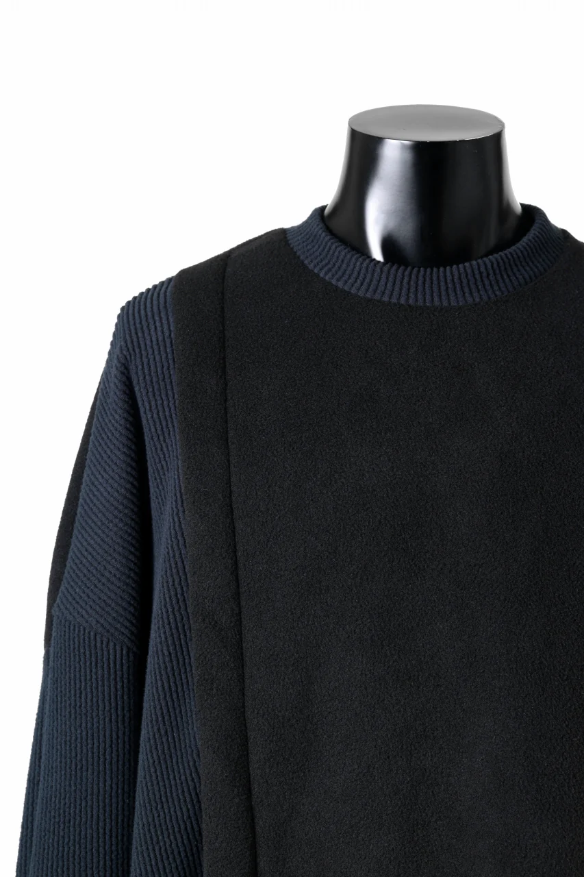 A.F ARTEFACT KNIT CORDUROY COMBI FLEECE TOP (BLACK) - Image 10