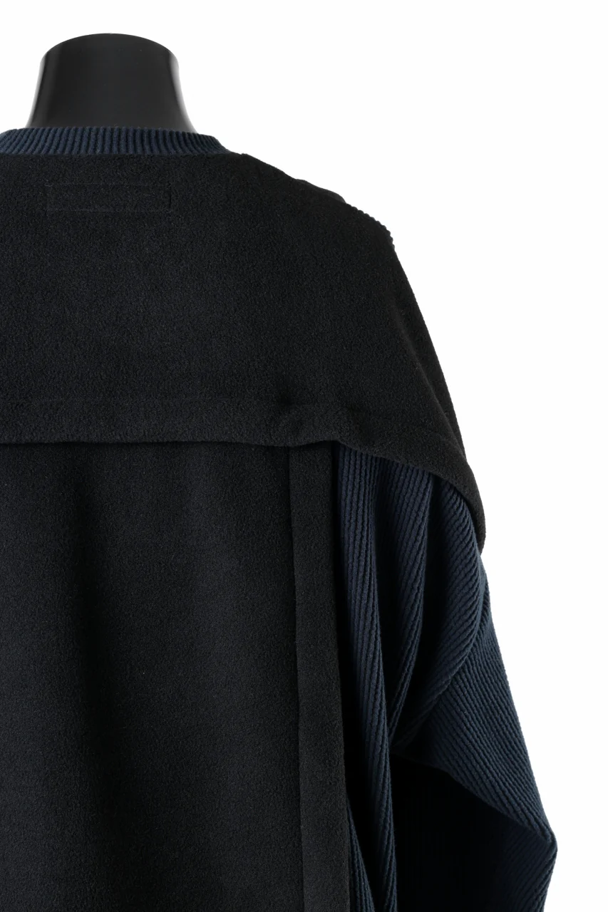A.F ARTEFACT KNIT CORDUROY COMBI FLEECE TOP (BLACK) - Image 12