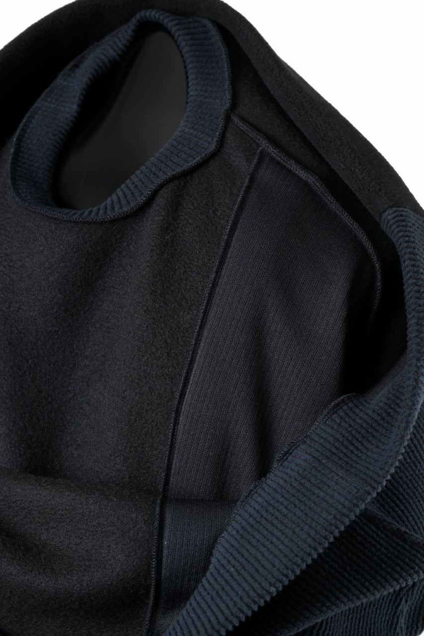 A.F ARTEFACT KNIT CORDUROY COMBI FLEECE TOP (BLACK) - Image 13