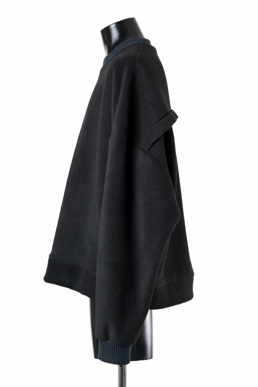 A.F ARTEFACT KNIT CORDUROY COMBI FLEECE TOP (BLACK) - Image 3