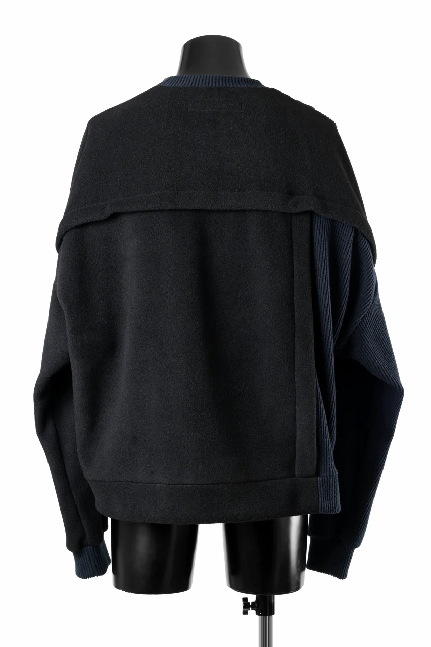 A.F ARTEFACT KNIT CORDUROY COMBI FLEECE TOP (BLACK) - Image 4