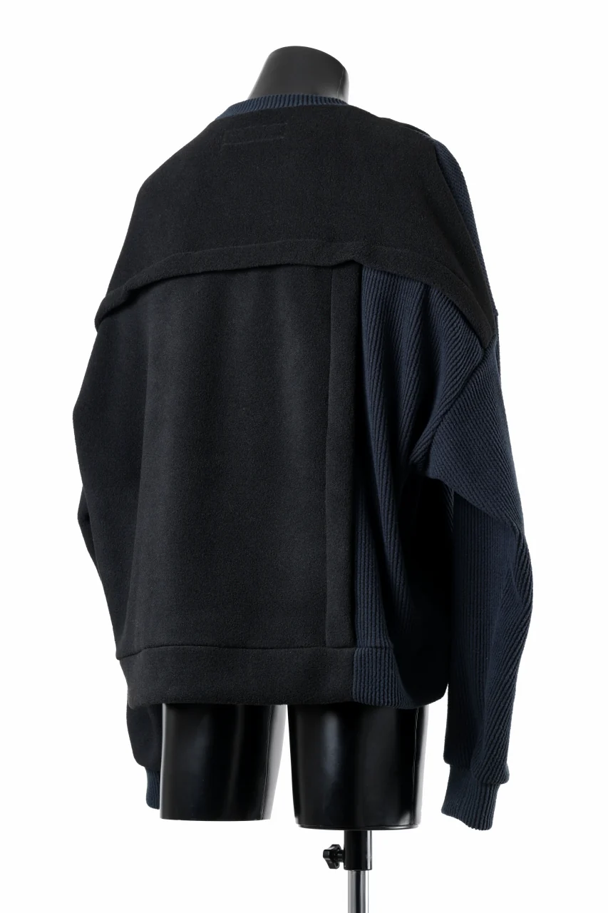 A.F ARTEFACT KNIT CORDUROY COMBI FLEECE TOP (BLACK) - Image 5