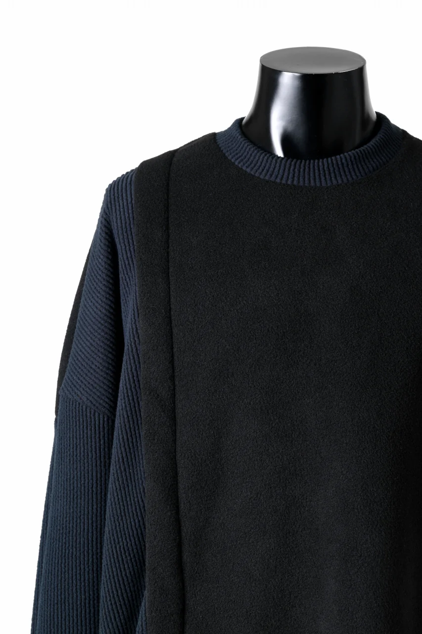 A.F ARTEFACT KNIT CORDUROY COMBI FLEECE TOP (BLACK) - Image 6