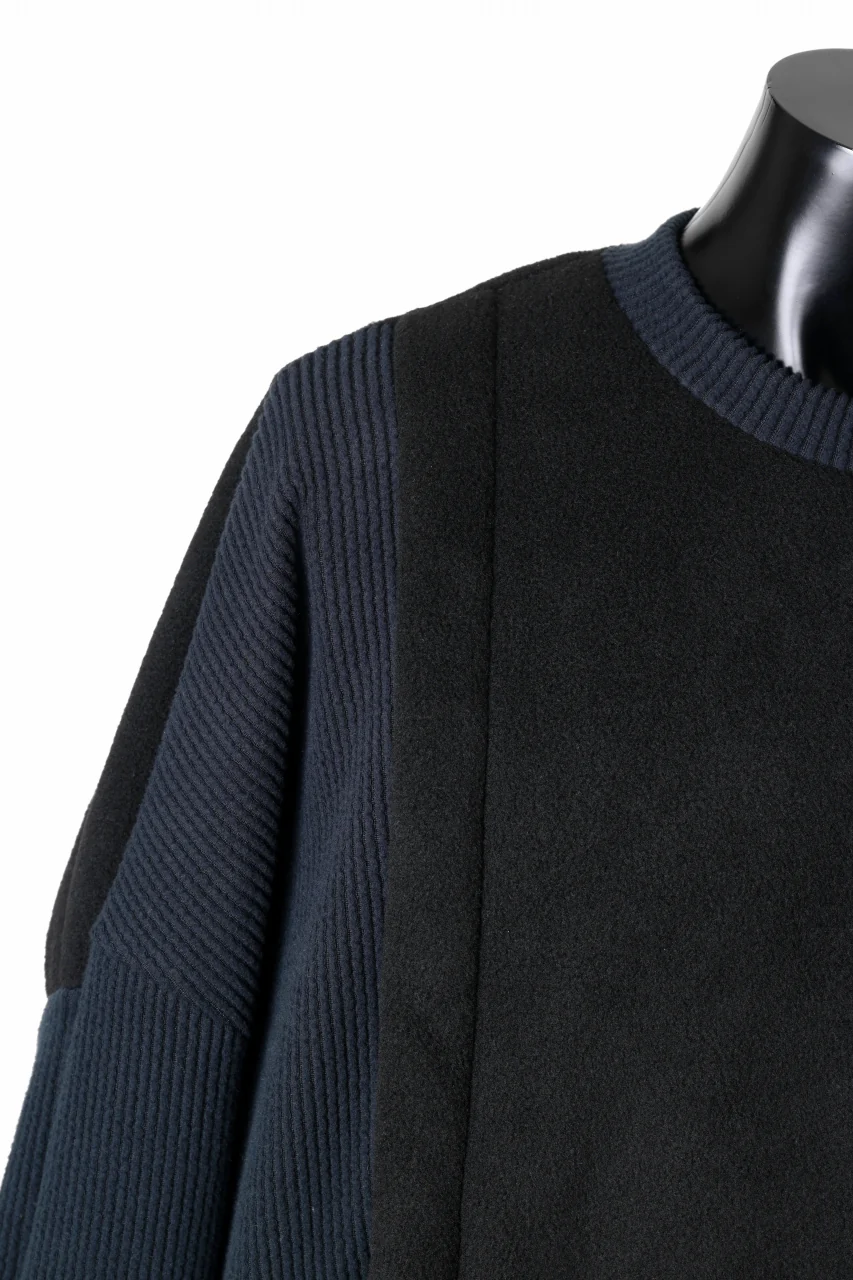A.F ARTEFACT KNIT CORDUROY COMBI FLEECE TOP (BLACK) - Image 8