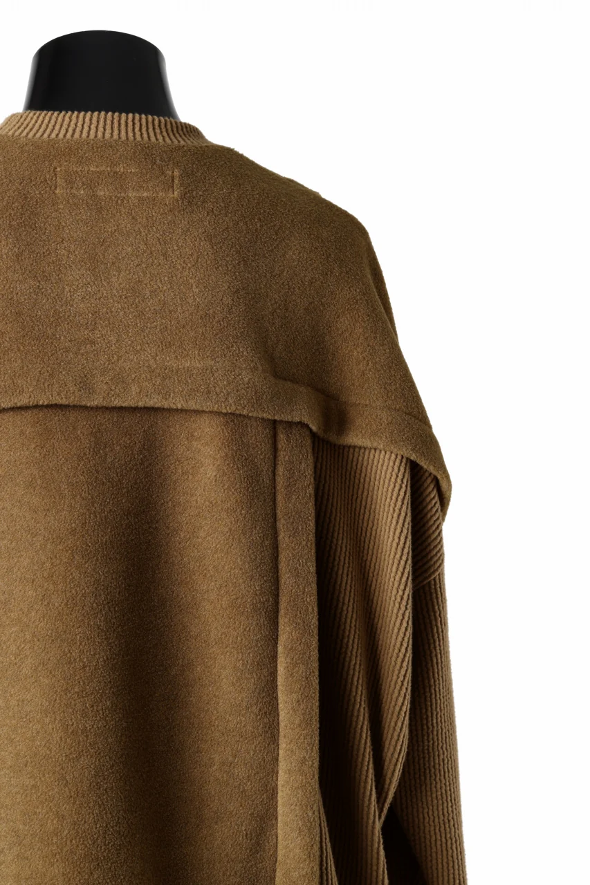 A.F ARTEFACT KNIT CORDUROY COMBI FLEECE TOP (BROWN) - Image 12