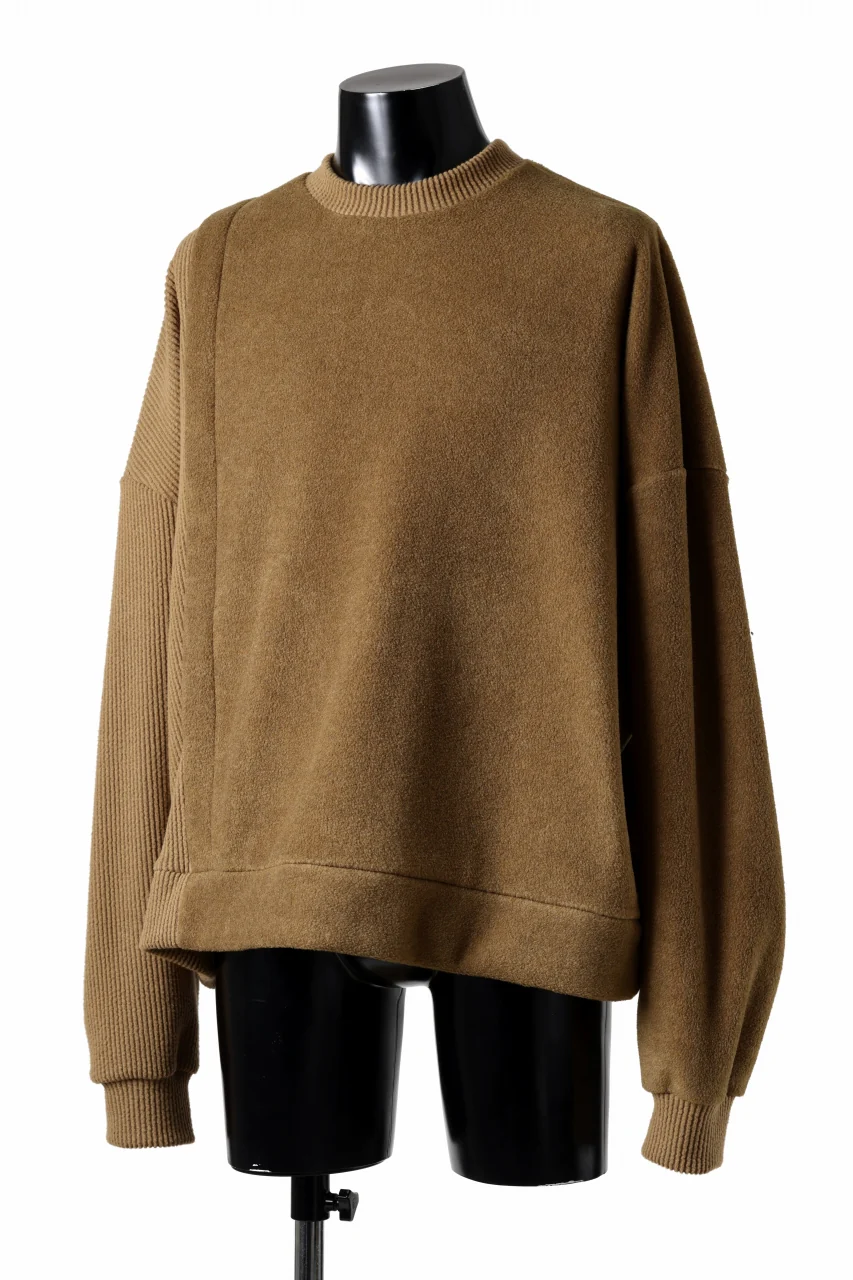 A.F ARTEFACT KNIT CORDUROY COMBI FLEECE TOP (BROWN) - Image 2