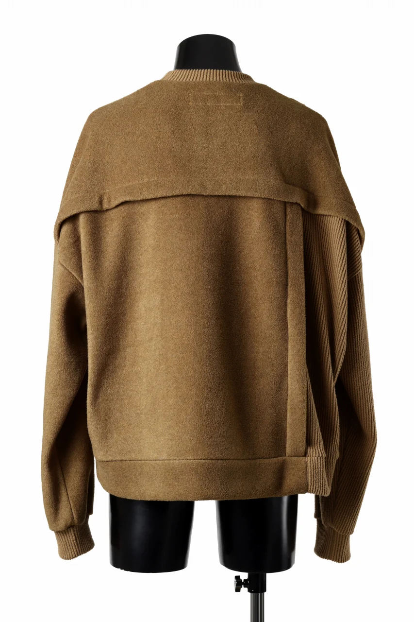 A.F ARTEFACT KNIT CORDUROY COMBI FLEECE TOP (BROWN) - Image 3