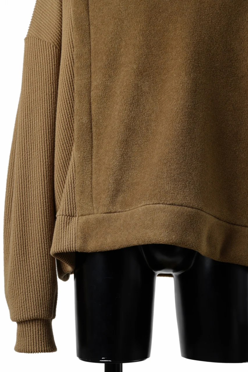 A.F ARTEFACT KNIT CORDUROY COMBI FLEECE TOP (BROWN) - Image 7