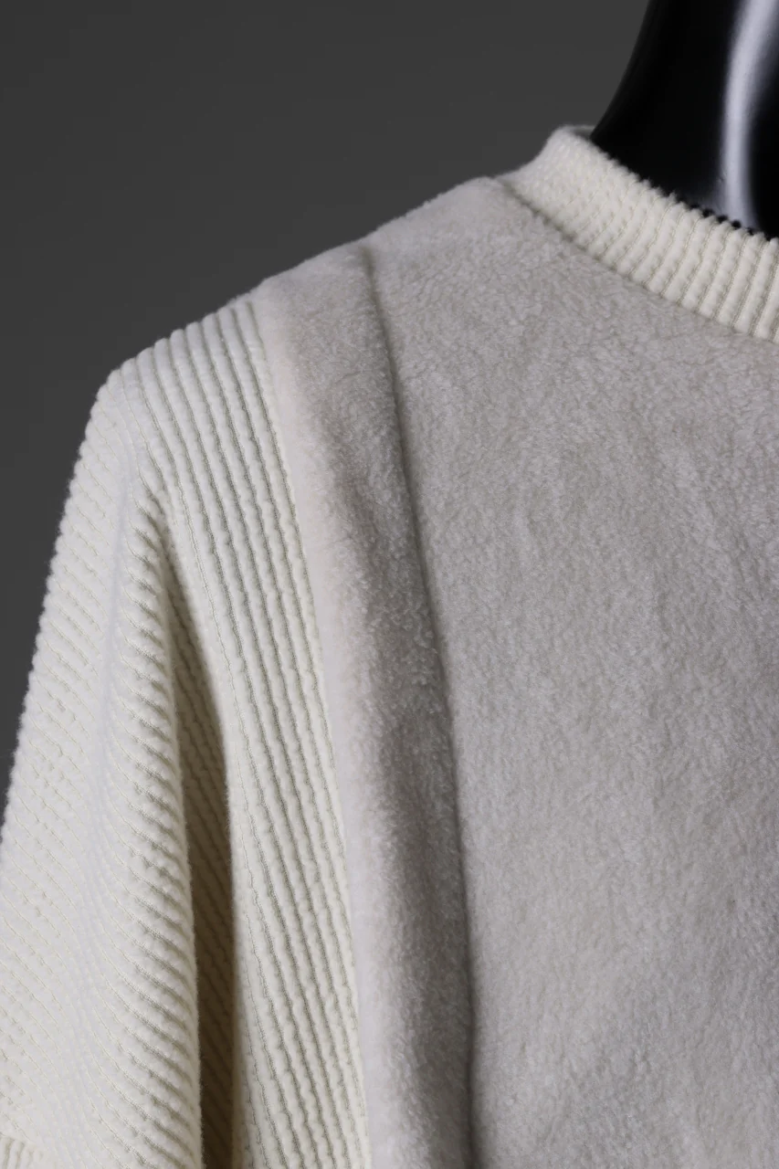 A.F ARTEFACT KNIT CORDUROY COMBI FLEECE TOP (IVORY) - Image 10