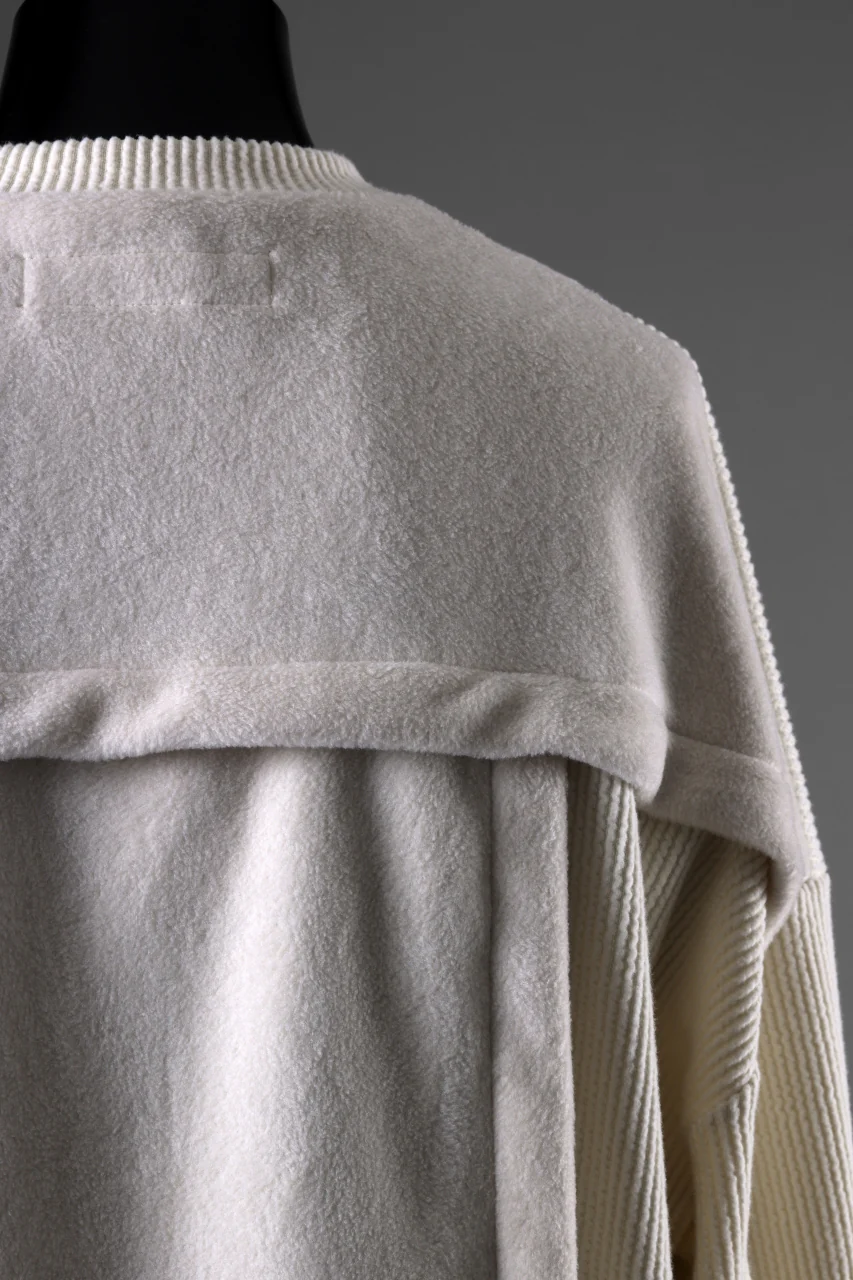 A.F ARTEFACT KNIT CORDUROY COMBI FLEECE TOP (IVORY) - Image 11