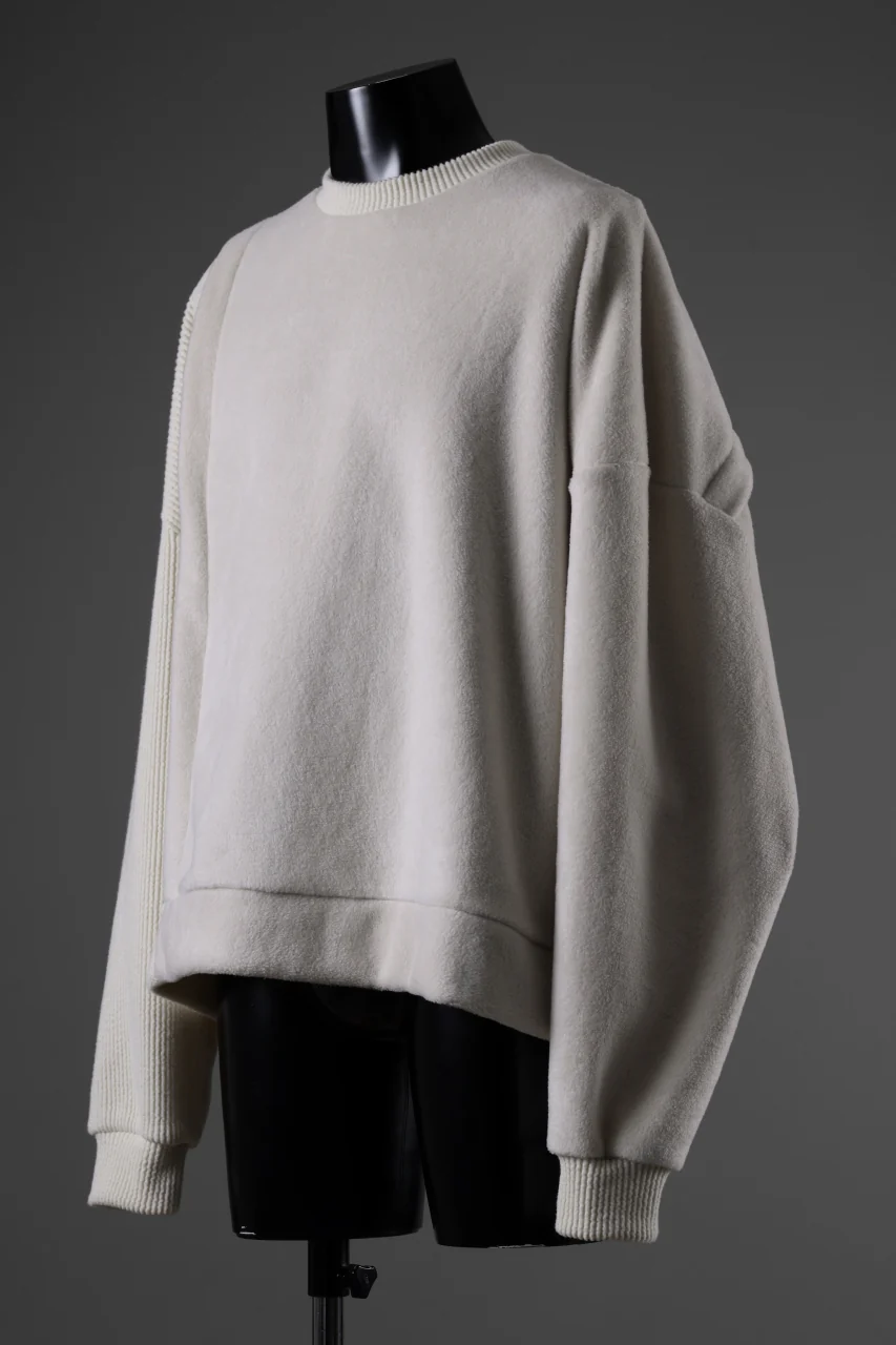 A.F ARTEFACT KNIT CORDUROY COMBI FLEECE TOP (IVORY) - Image 2