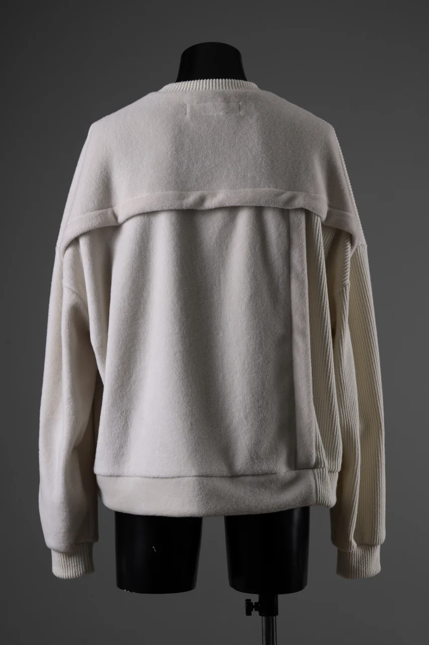 A.F ARTEFACT KNIT CORDUROY COMBI FLEECE TOP (IVORY) - Image 5