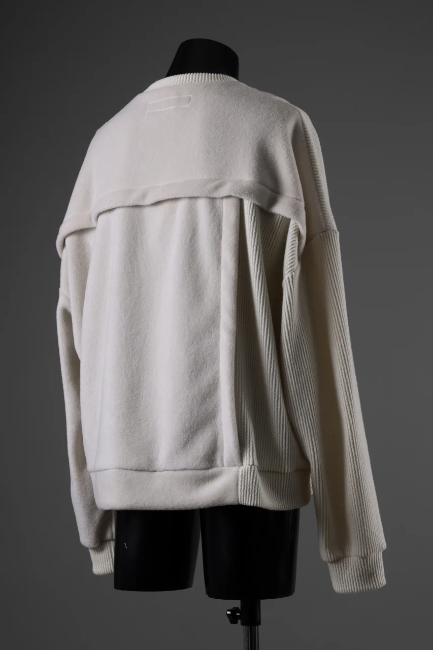 A.F ARTEFACT KNIT CORDUROY COMBI FLEECE TOP (IVORY) - Image 6