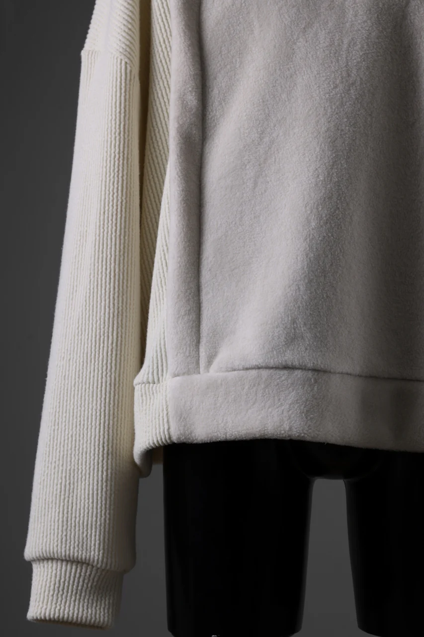 A.F ARTEFACT KNIT CORDUROY COMBI FLEECE TOP (IVORY) - Image 8