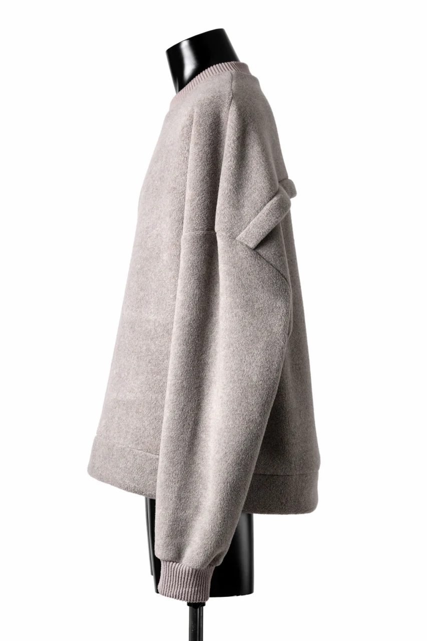 A.F ARTEFACT KNIT CORDUROY COMBI FLEECE TOP (L.BEIGE) - Image 4