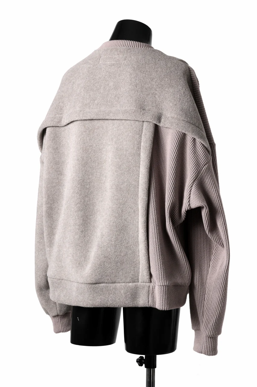 A.F ARTEFACT KNIT CORDUROY COMBI FLEECE TOP (L.BEIGE) - Image 5