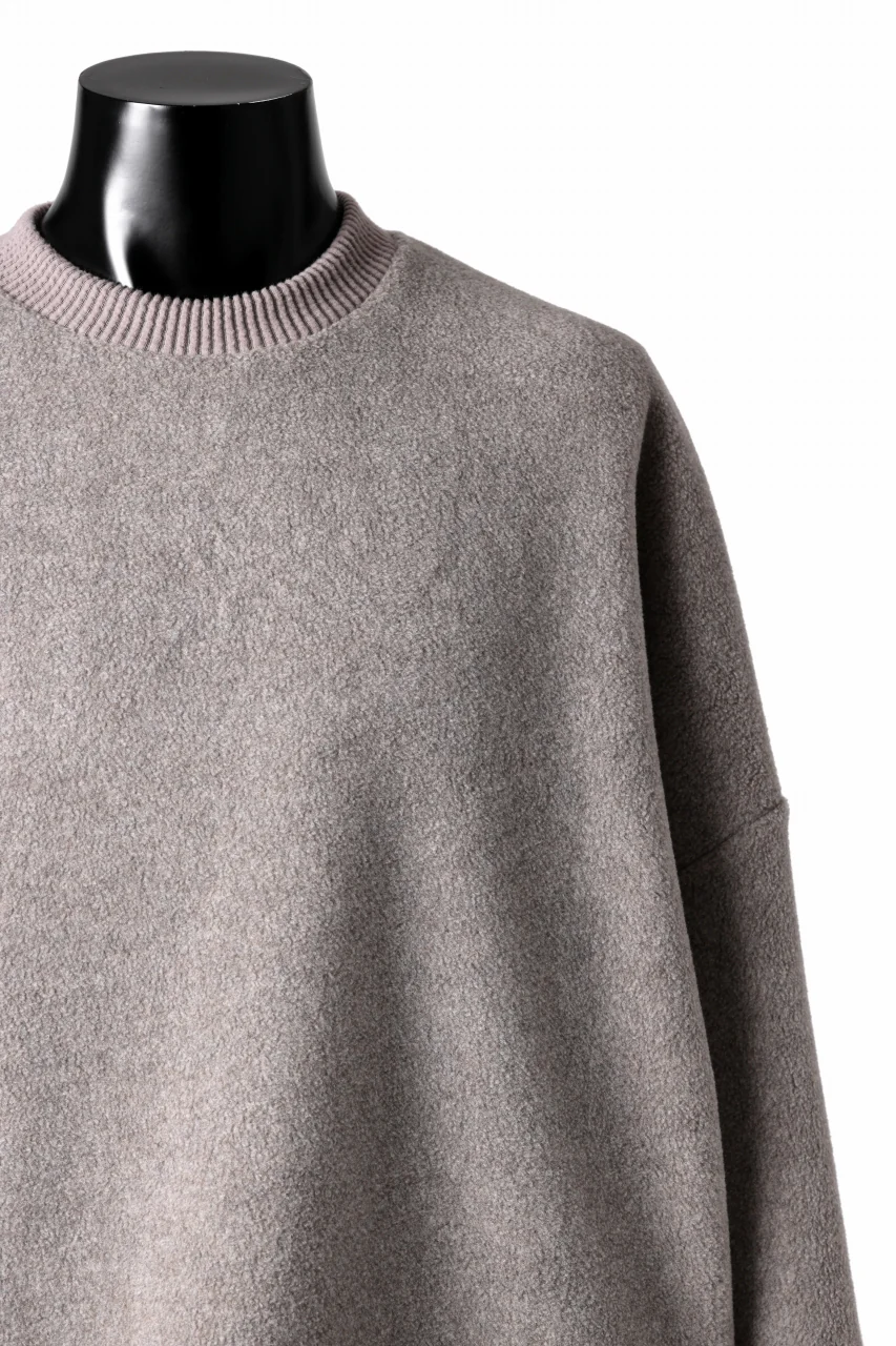 A.F ARTEFACT KNIT CORDUROY COMBI FLEECE TOP (L.BEIGE) - Image 6