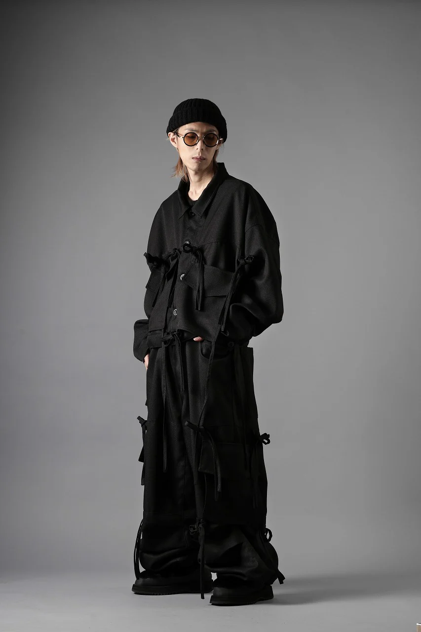 A.F ARTEFACT KNOTTING DETAIL TWILL BLOUSON (BLACK) - Image 12