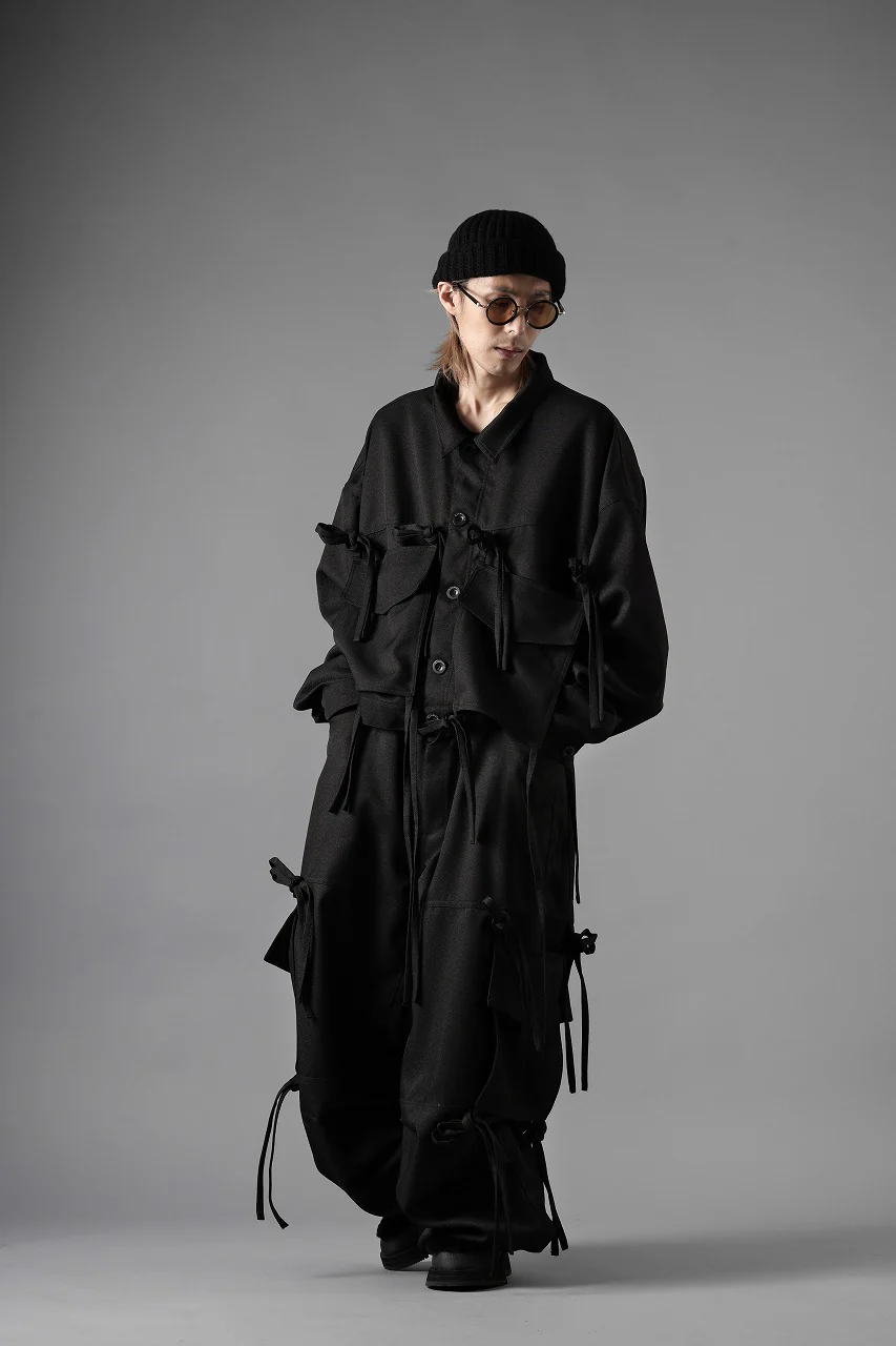 A.F ARTEFACT KNOTTING DETAIL TWILL BLOUSON (BLACK) - Image 14