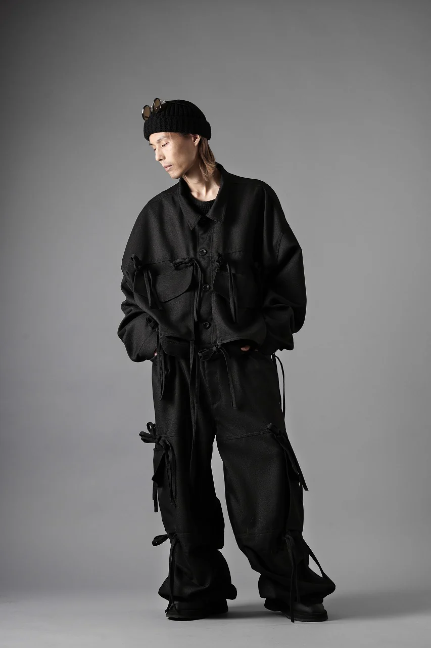 A.F ARTEFACT KNOTTING DETAIL TWILL BLOUSON (BLACK) - Image 16