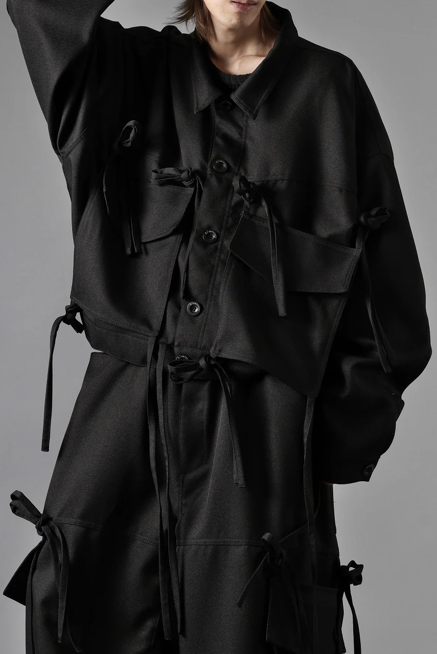 A.F ARTEFACT KNOTTING DETAIL TWILL BLOUSON (BLACK) - Image 20