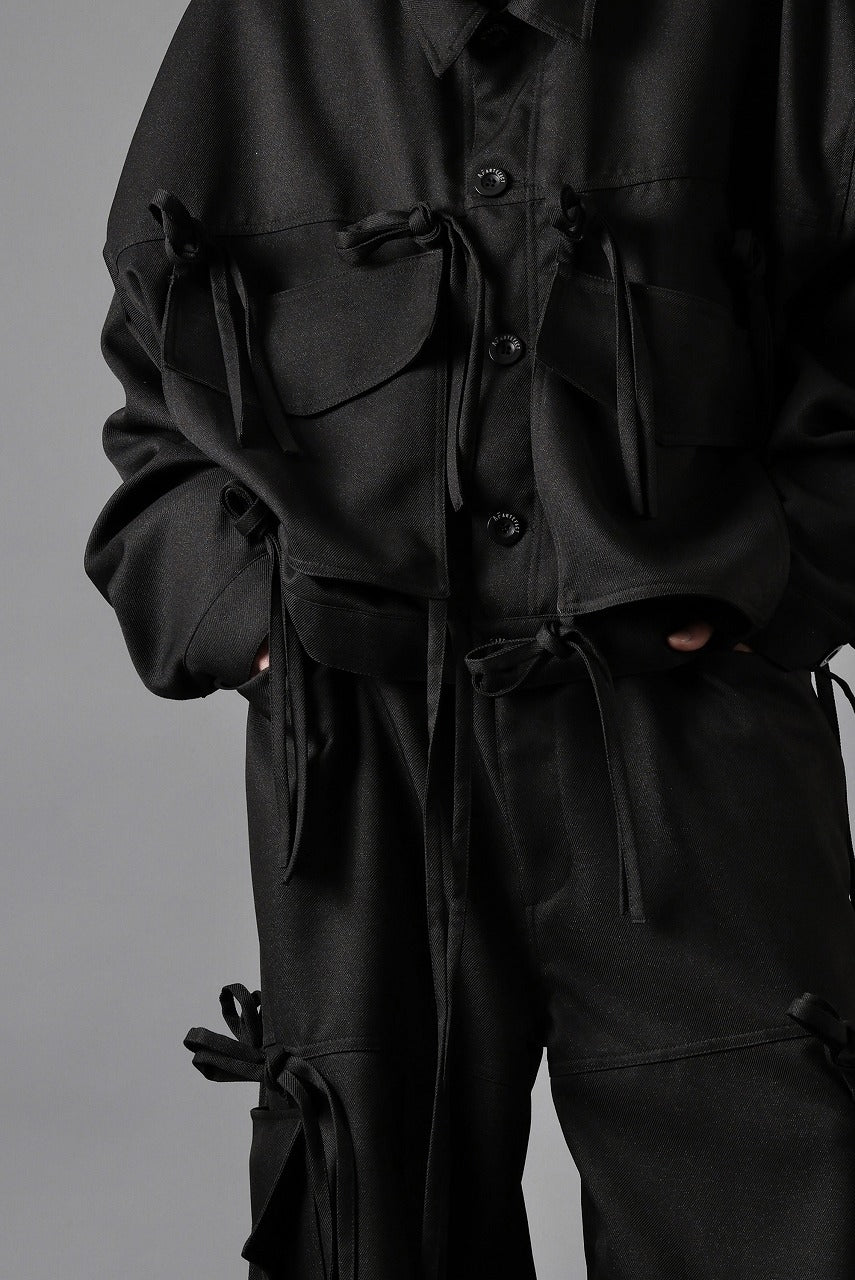 A.F ARTEFACT KNOTTING DETAIL TWILL BLOUSON (BLACK) - Image 21