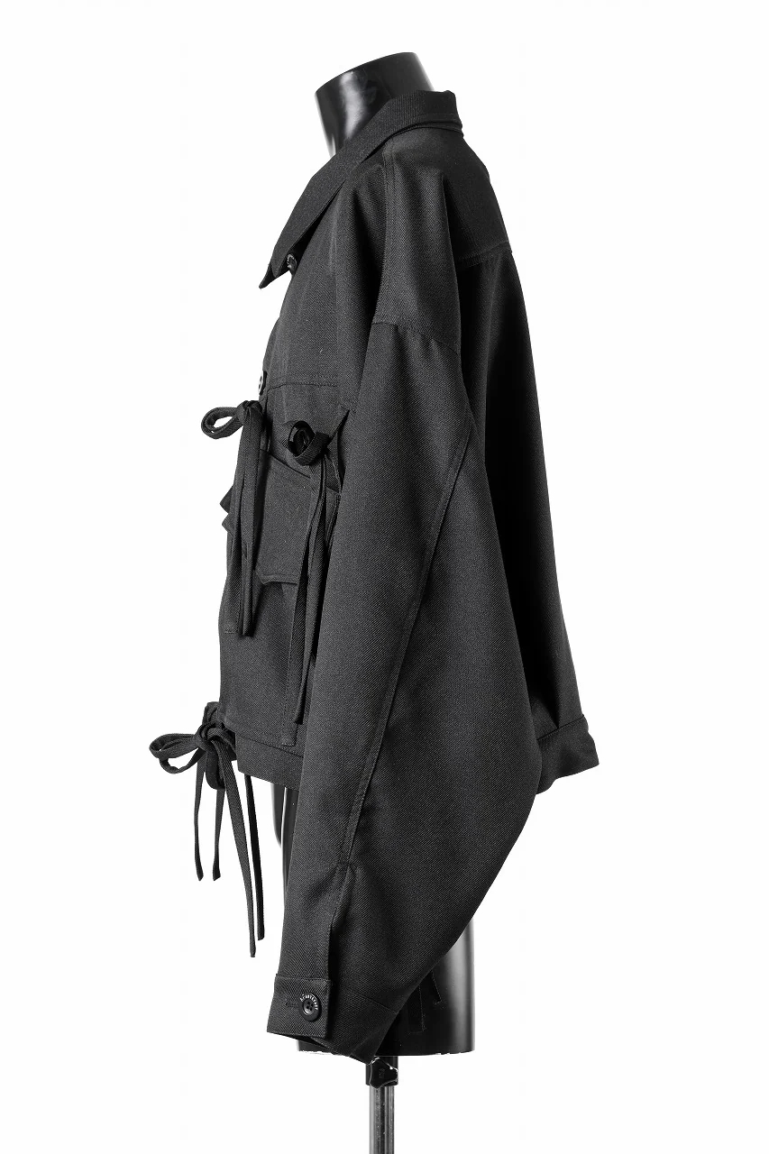 A.F ARTEFACT KNOTTING DETAIL TWILL BLOUSON (BLACK) - Image 3