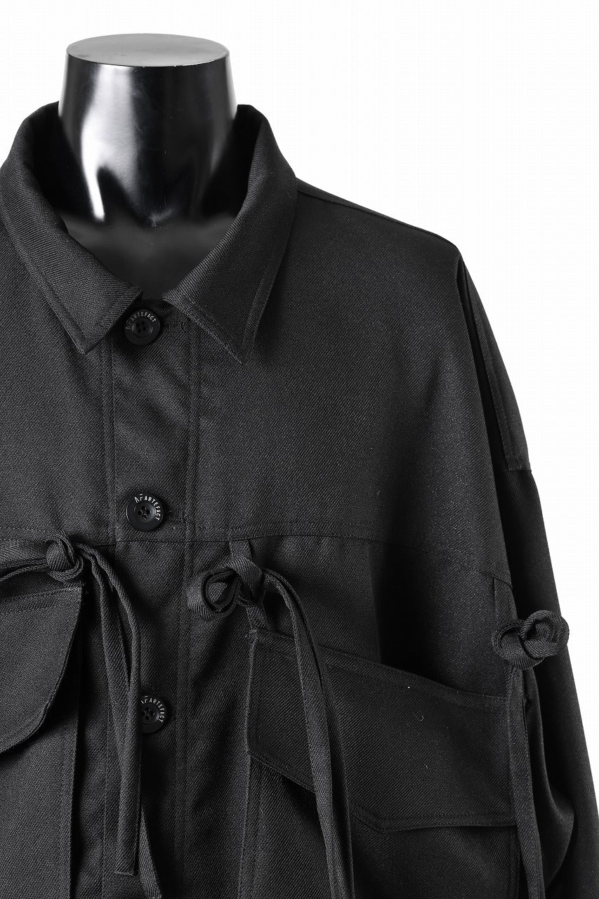 A.F ARTEFACT KNOTTING DETAIL TWILL BLOUSON (BLACK) - Image 6