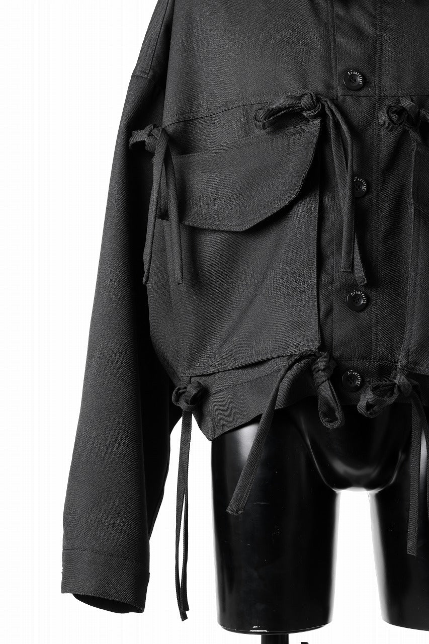 A.F ARTEFACT KNOTTING DETAIL TWILL BLOUSON (BLACK) - Image 8