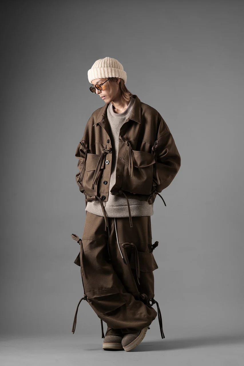 A.F ARTEFACT KNOTTING DETAIL TWILL BLOUSON (BROWN) - Image 11