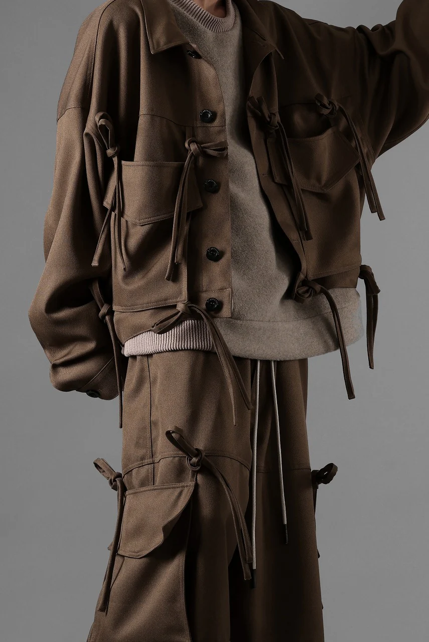 A.F ARTEFACT KNOTTING DETAIL TWILL BLOUSON (BROWN) - Image 18