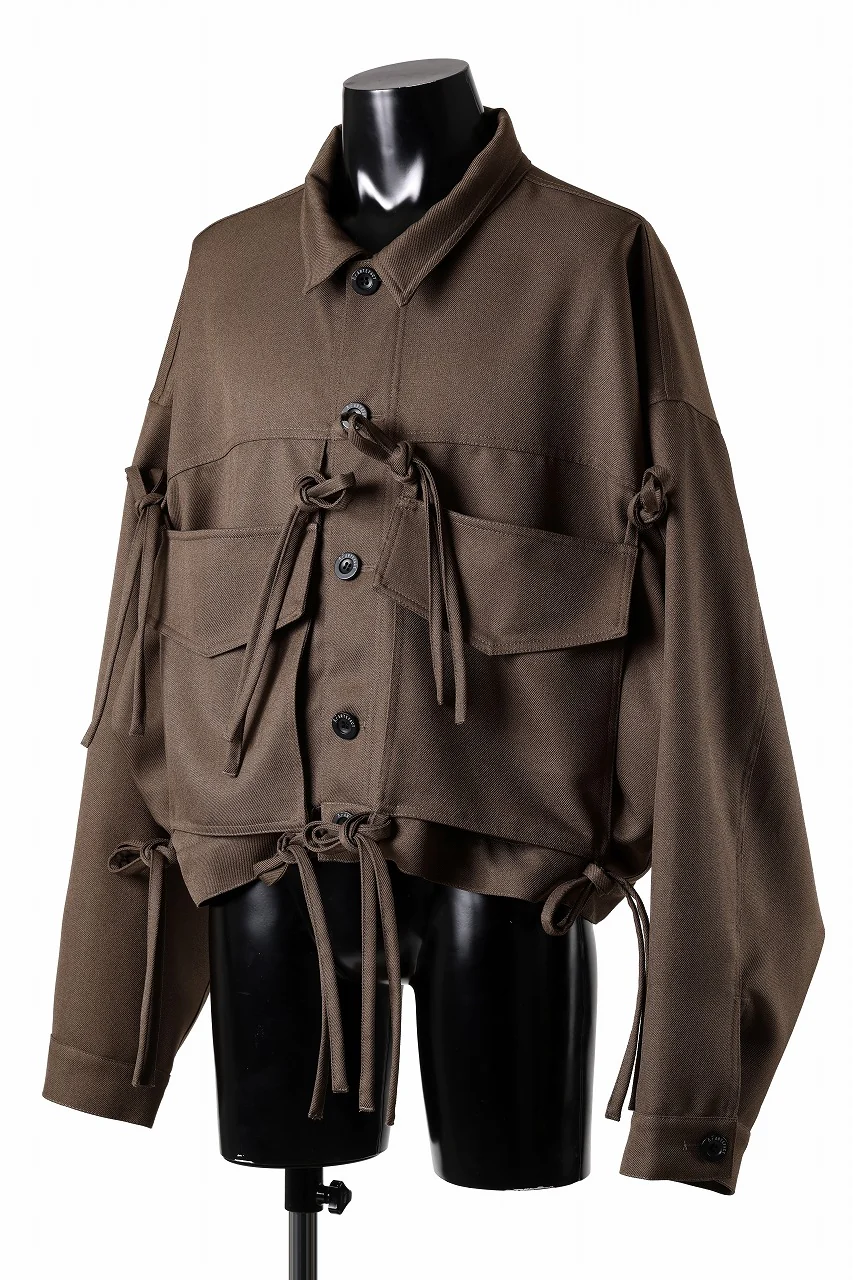 A.F ARTEFACT KNOTTING DETAIL TWILL BLOUSON (BROWN) - Image 2