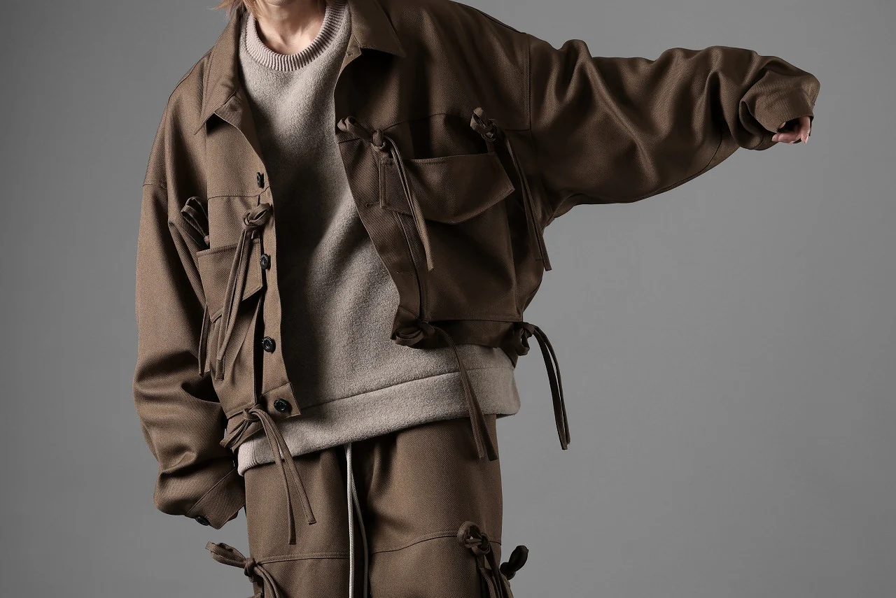 A.F ARTEFACT KNOTTING DETAIL TWILL BLOUSON (BROWN) - Image 20