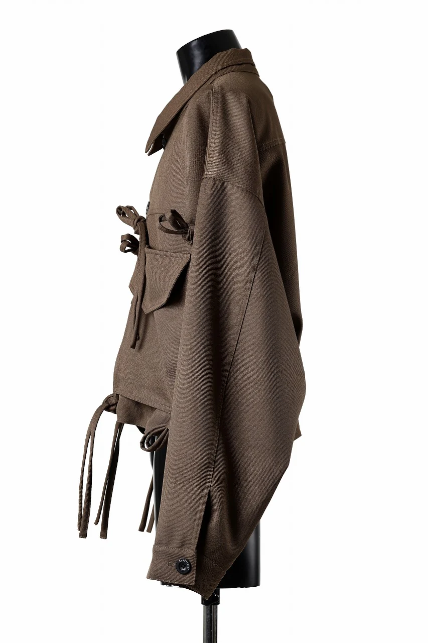 A.F ARTEFACT KNOTTING DETAIL TWILL BLOUSON (BROWN) - Image 3