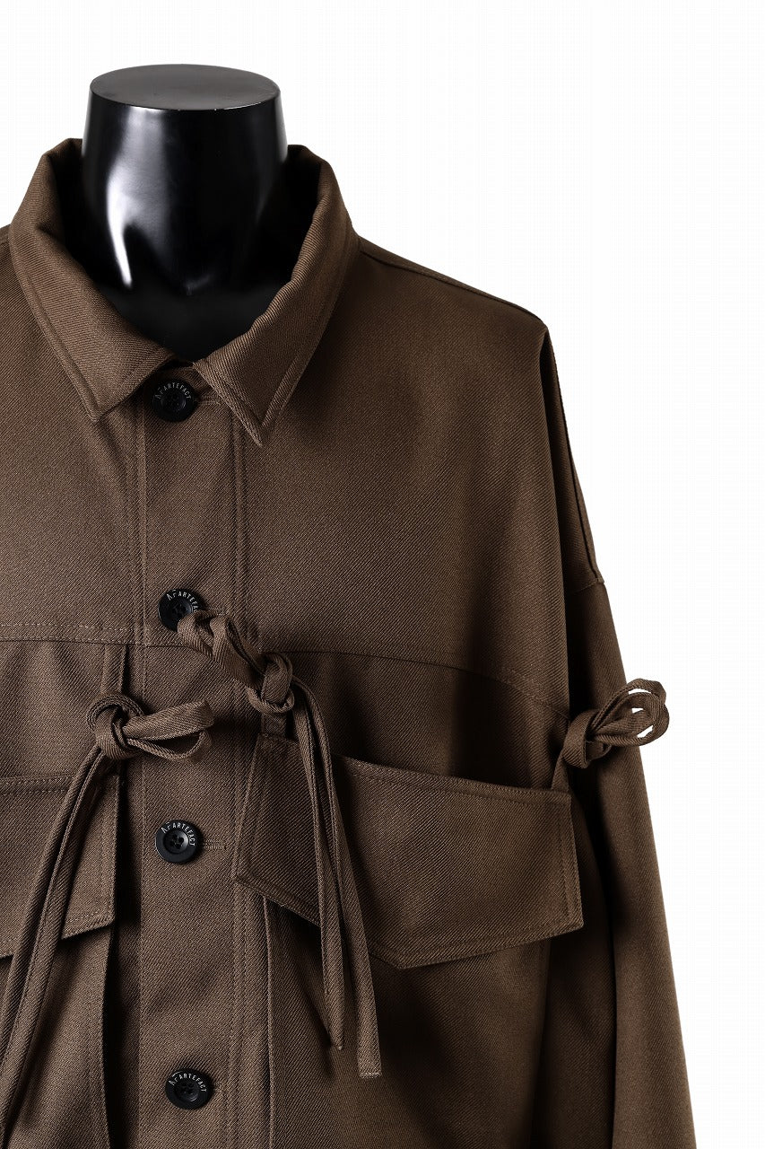 A.F ARTEFACT KNOTTING DETAIL TWILL BLOUSON (BROWN) - Image 5